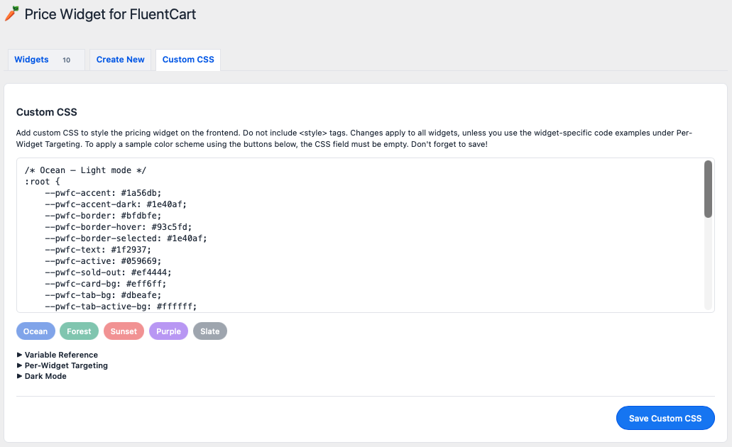 Custom CSS editor